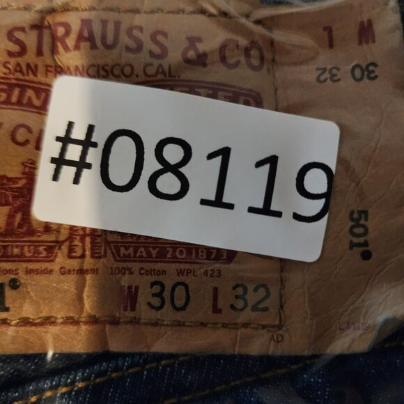 Levis Jeans Mens 30x32 501 Dark Wash Cotton Mid Rise Button Fly Classic Straight - Picture 13 of 13